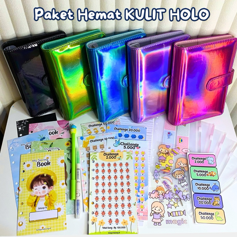 

(5 Ziplock) Paket Binder Nabung Kulit Holo Premium