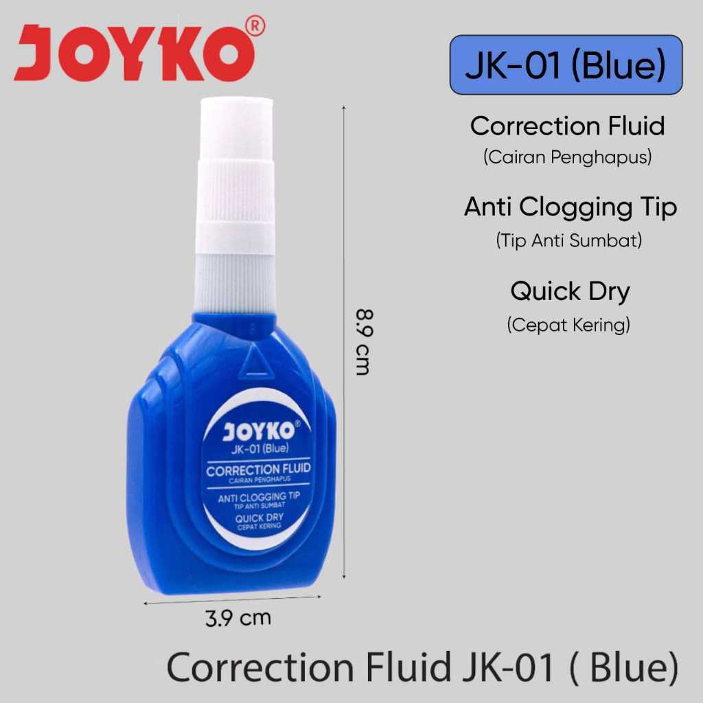 

Joyko Correction Fluid Cairan Penghapus Cair JK-01 Biru (Pcs)
