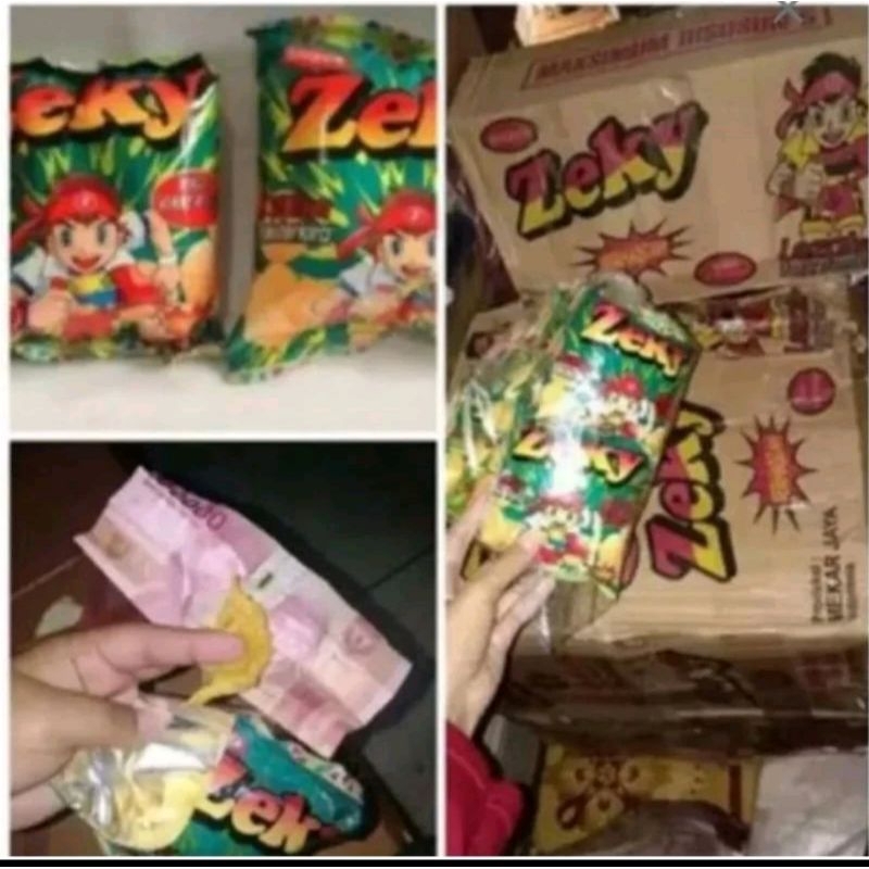 CHIKI ZEKY BERHADIAH UANG TUNAI CHIKI BIKIN HAPPY JIKA BERUNTUNG 1 DUS ISI 4 PAK (40PCS CIKI)