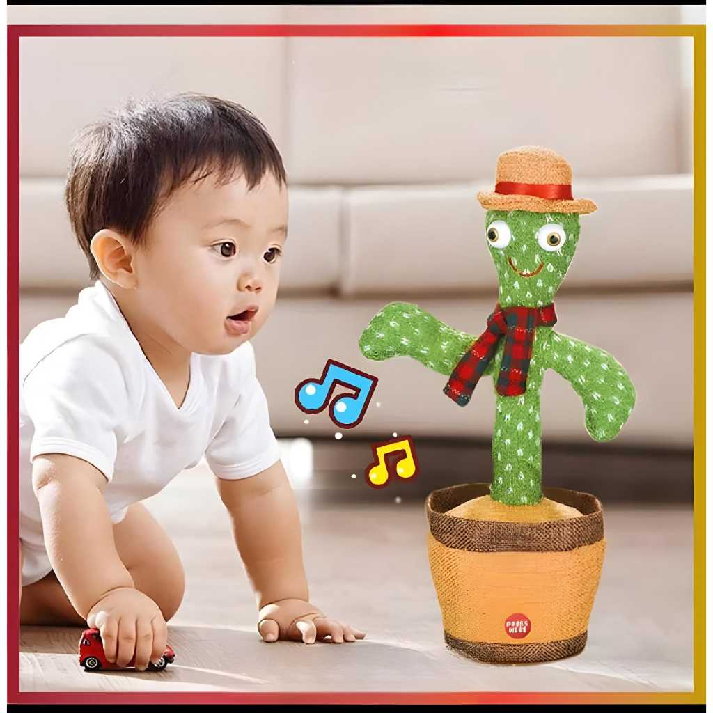 KIDDAILY Mainan Kaktus Bergoyang Dancing Cactus Boneka Kaktus Goyang dan Bicara Kaktus Joget Ngomong