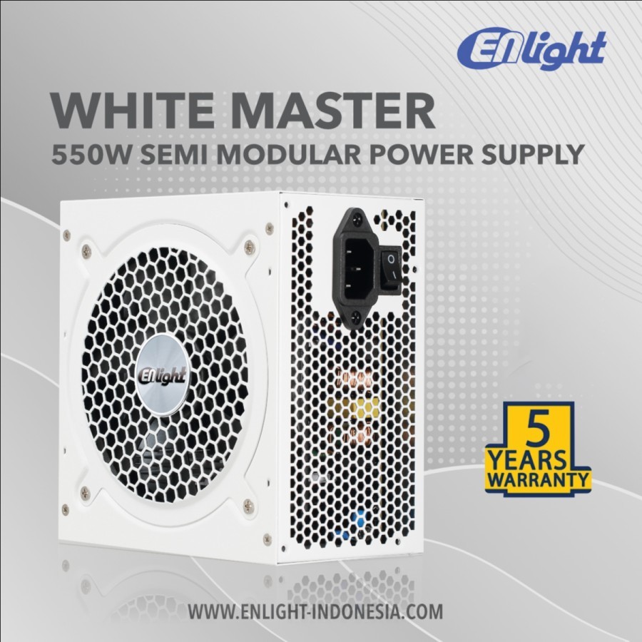 Enlight 550W 80+ Bronze Modular Power Supply PSU 80 Plus (White)