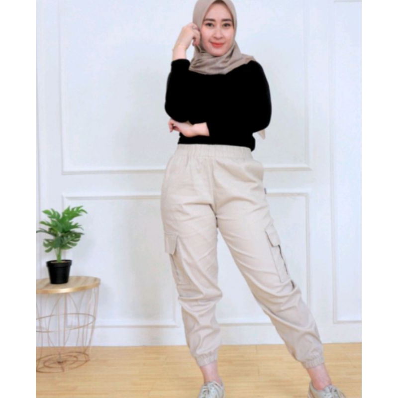 Celana jogger cargo pants wanita | celana wanita jogger cargo | celana korean style | celana panjang