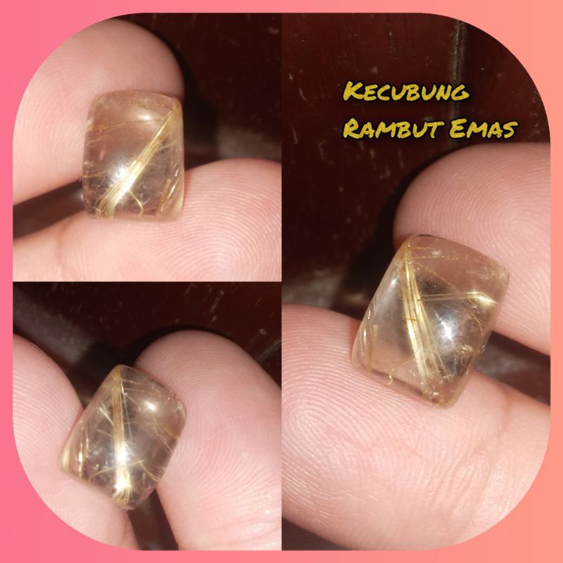 Batu Permata Kecubung Rambut Emas Asli Natural