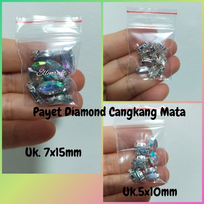 10pc Payet Diamond Cangkang Mata/Payet Jahit
