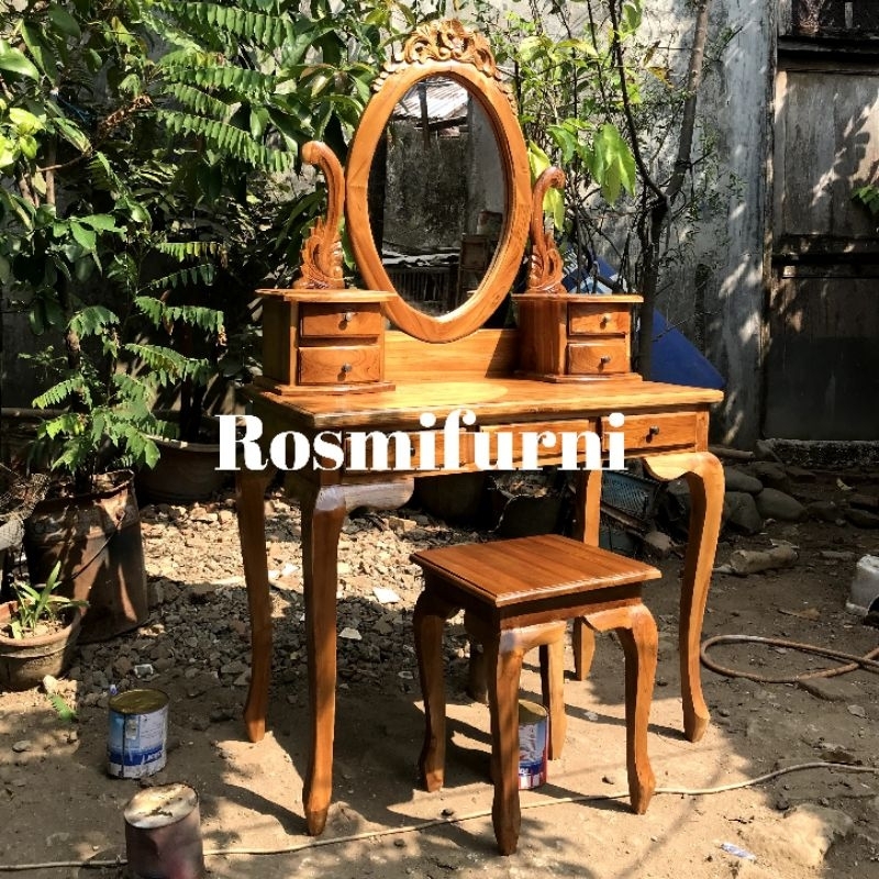 Meja rias tolet Kartini kayu jati furniture Jepara