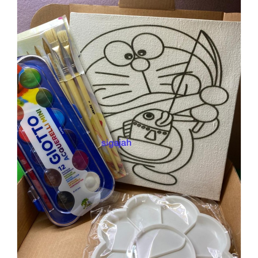 

Paket Lukis Komplit Kanvas Cat Air Kuas Painting Set Kado Hadiah