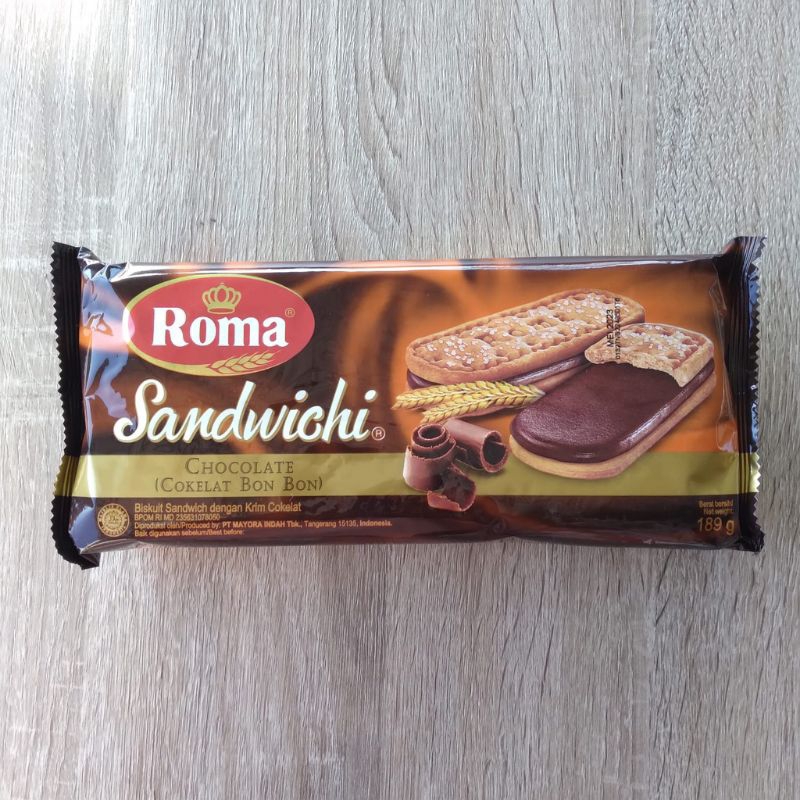 

ROMA SANDWICHI CHOCOLATE - biskuit sandwich krim cokelat - coklat bon bon