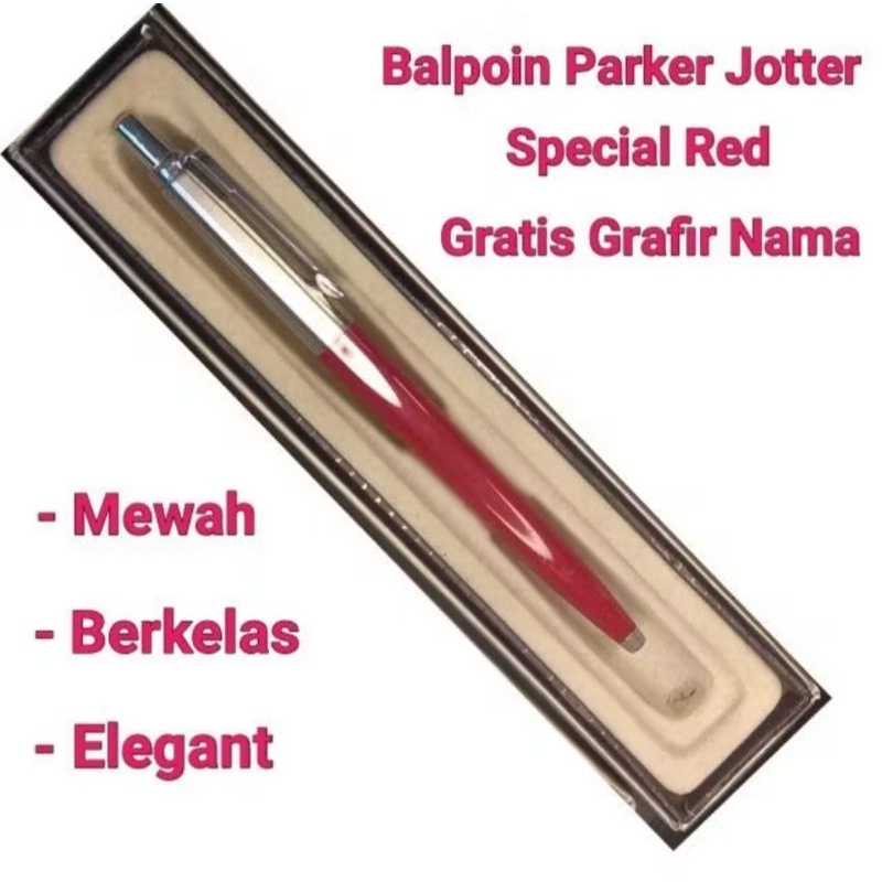 

Bulpoint Parker Jotter Red Clip Silver Gratis Ukir Nama/Logo