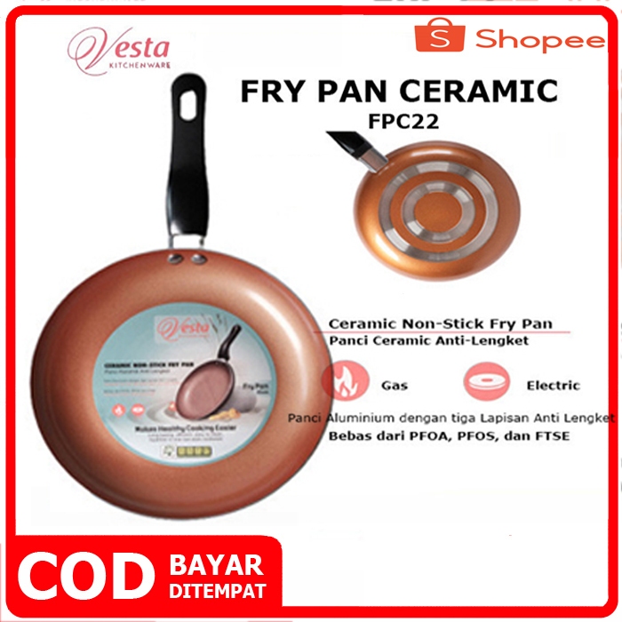 PANCI WAJAN PENGGORENGAN TEFLON ANTI LENGKET / TEFLON ANTI LENGKETVESTA FP22 MURAH PROMO