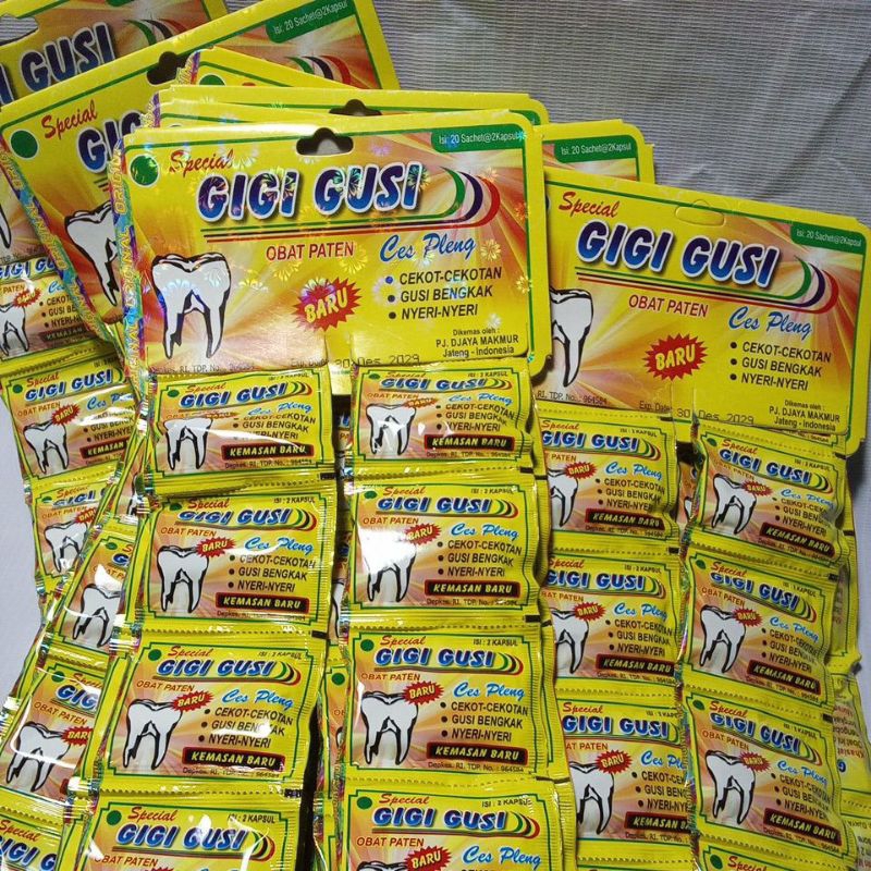 SPECIAL GIGI GUSI KAPSUL SAKIT GIGI PATEN CES PLENG CEKOT CEKOT NYERI BENGKAK HANGER ISI 20 SACHET T