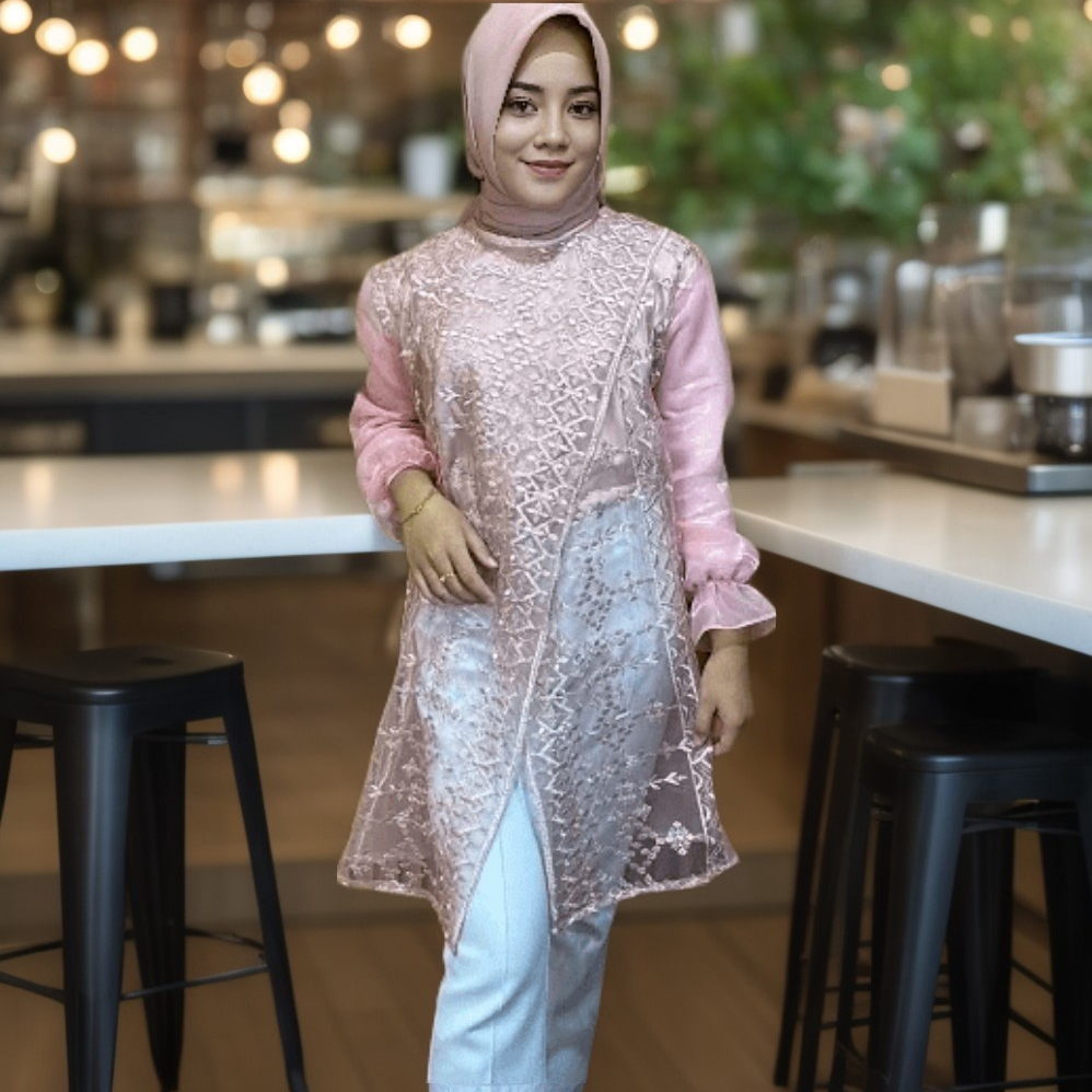 [ NADIRA ] OUTER ORGANZA BORDIR / VEST TUNIK ORGANZA BORDIR