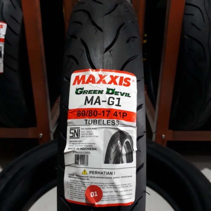 BAN LUAR MAXXIS 17-80/80 MA-G1 GREEN DEVIL TUBLESS