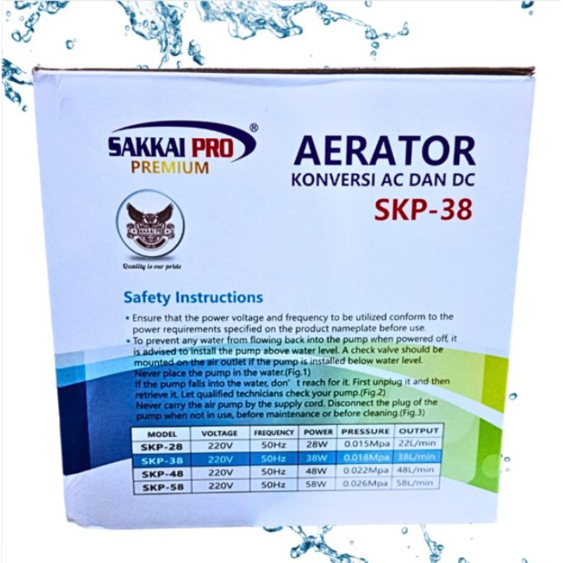 SAKKAI PRO SKP 38 POMPA UDARA AIRPUMP AERATOR KONVERSI AC DC