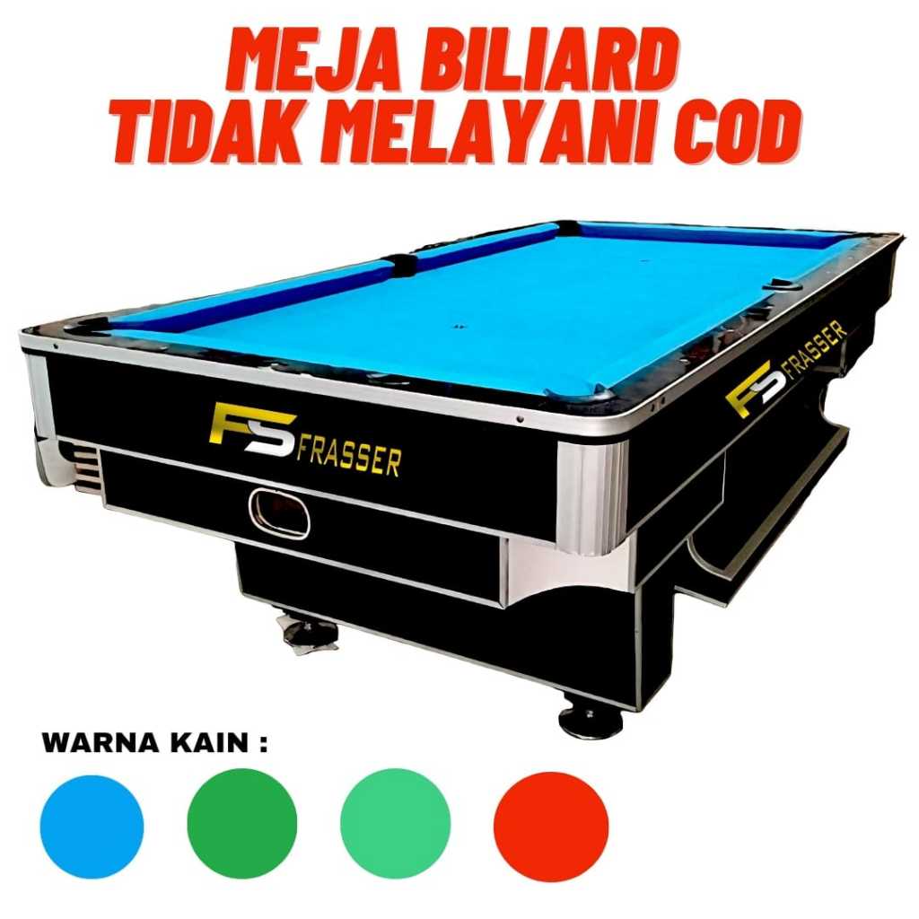 Meja Billiard Pool Table 7 Feet Free Stick Bola Kapur Coin Segitiga Mitra