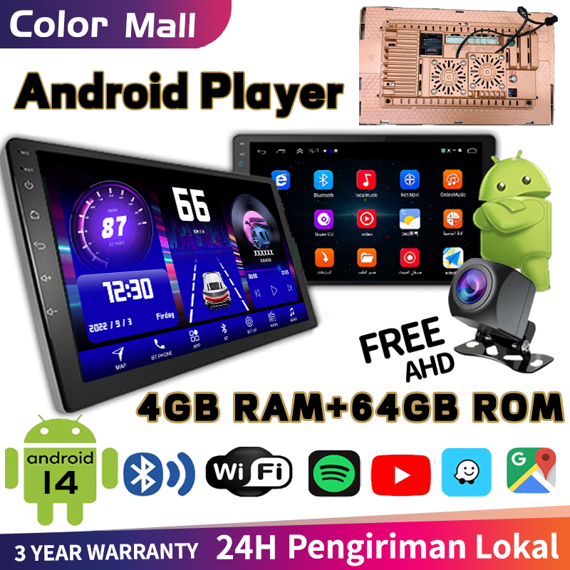 Pasang di rumahwith cooling system4G+64G IPS Screen Head Unit android 7/9/10 Inch Car Android 13