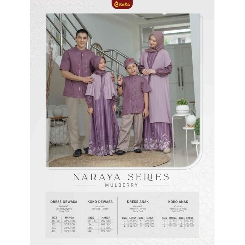 GDK SR Naraya Series Mullbery/ Sarimbit Gamis/Gamis Terbaru/Koko Keke