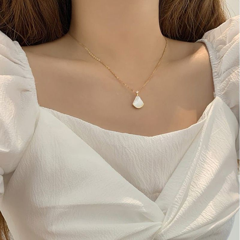 kalung Liontin batu permata Kucing simple Titanium