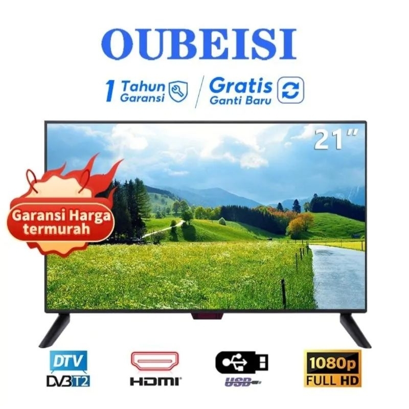 OUBEISI TV LED TV Digital 21/22 Inch Full HD TV LED Televisi Murah Penggantian satu tahun dan garans