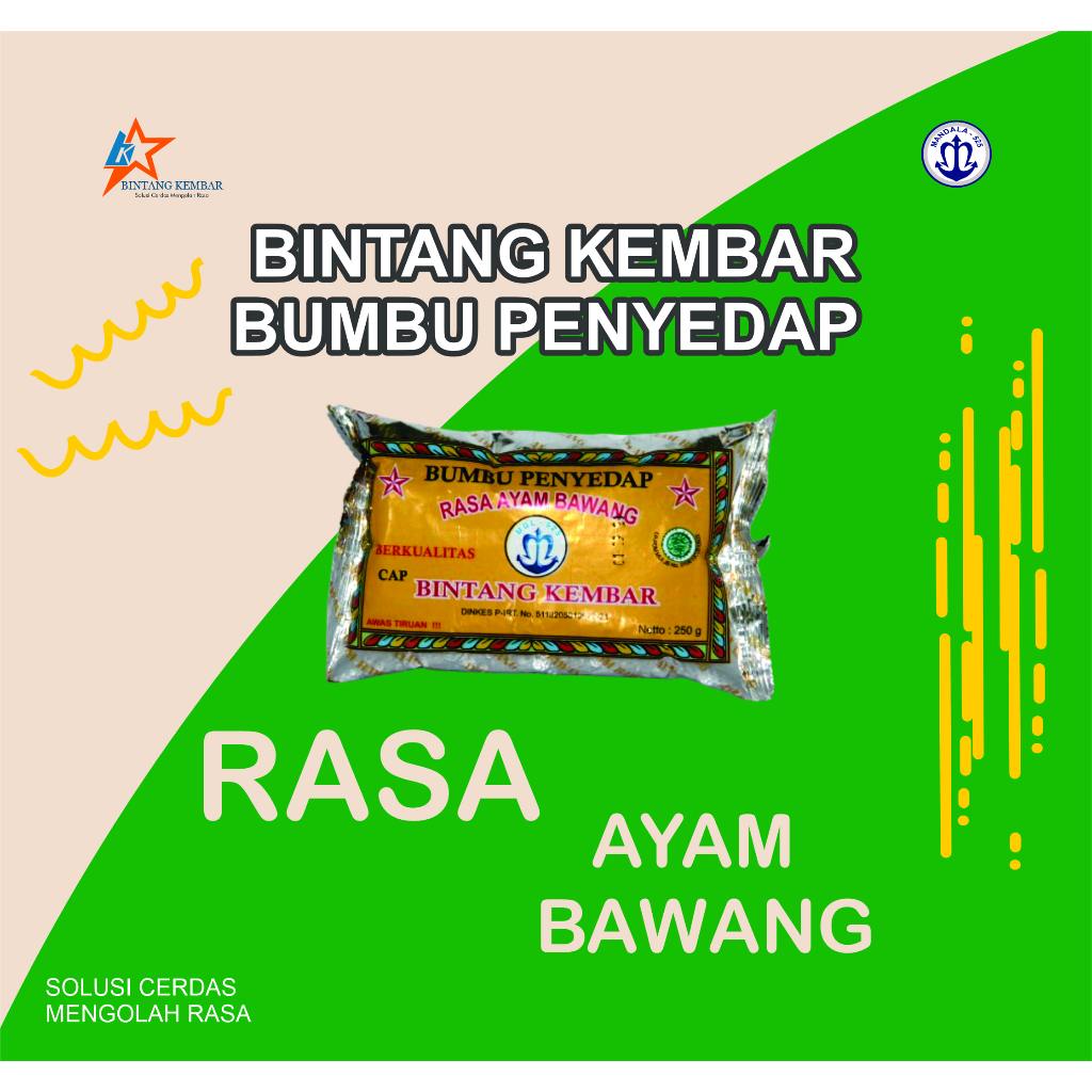 

ATOM BINTANG KEMBAR - Bumbu Masak Dapur Bubuk Tabur Instan Penyedap Aneka Rasa Ayam Bawang 250g