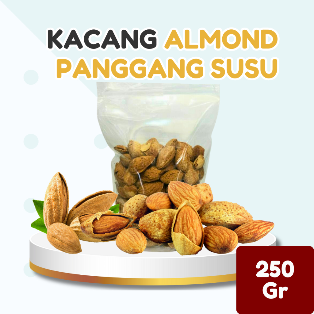 

Kacang Almond Panggang Susu 250g – Almond Roasted Kulit 250 gram