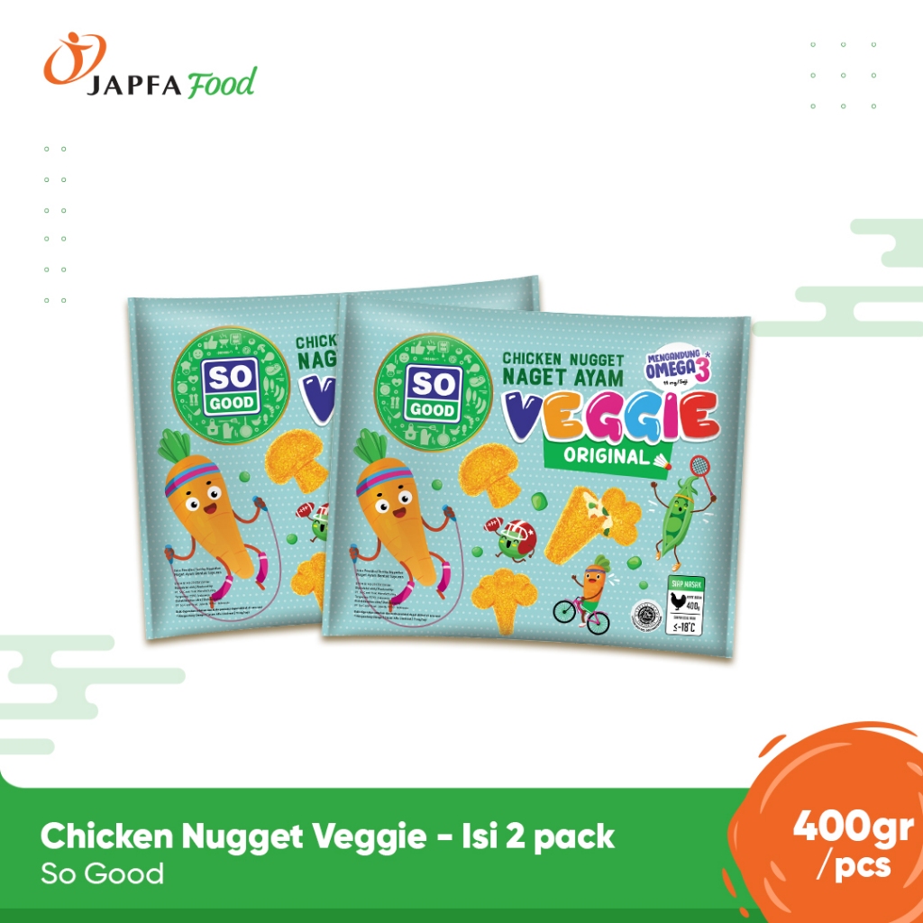 

So Good Chicken Nugget Veggie / Naget Ayam Veggie 400gr - Isi 2 pack