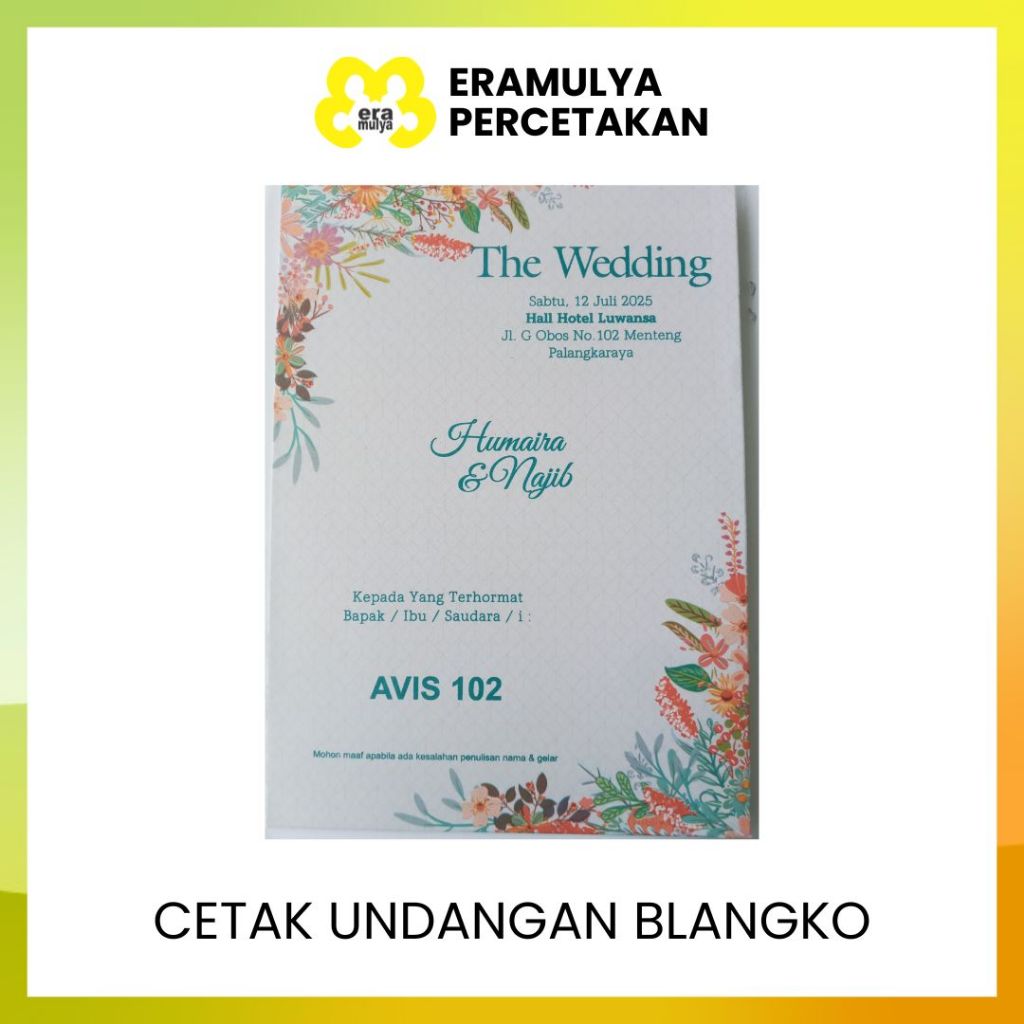 ERAMULYA | CETAK UNDANGAN BLANKO / UNDANGAN NIKAH / CETAK UNDANGAN NIKAH