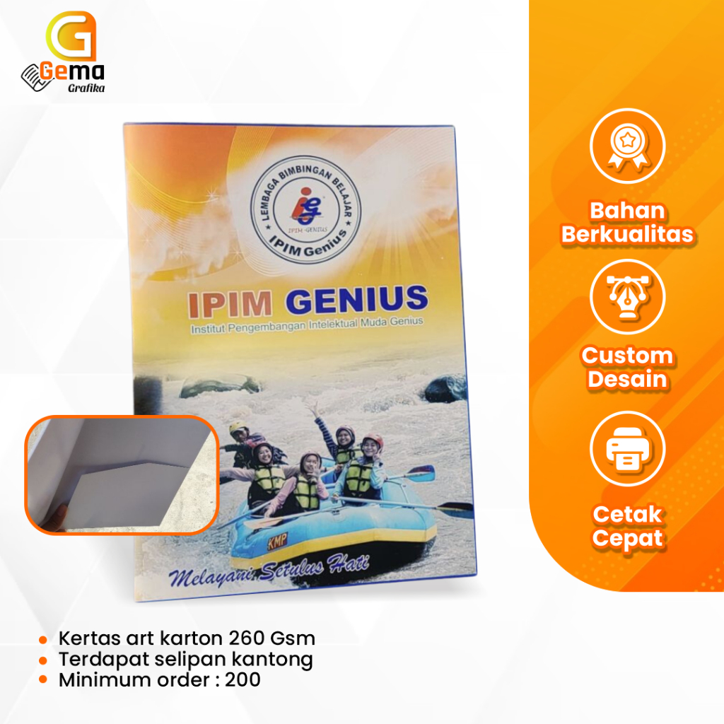 

Map Folder Brosur Sekolah Ukuran F4 Custom Tambahan Selipan Kantong Berkualitas Tidak Mudah Sobek