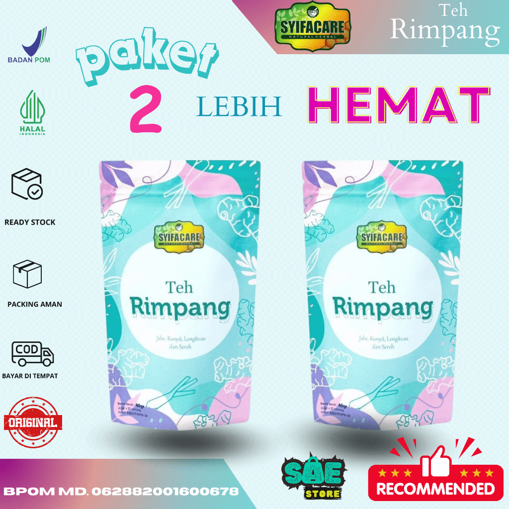 

Paket Hemat Beli 2 Teh Rimpang Syifacare Teh Celup Herbal 100% Bahan Alami Tanpa Bahan Pengawet