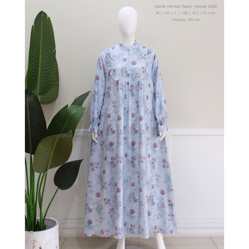 GAMIS HAMIDA RAYON VISCOSE PREMIUM GAMIS WANITA BAHAN RAYON PREMIUM
