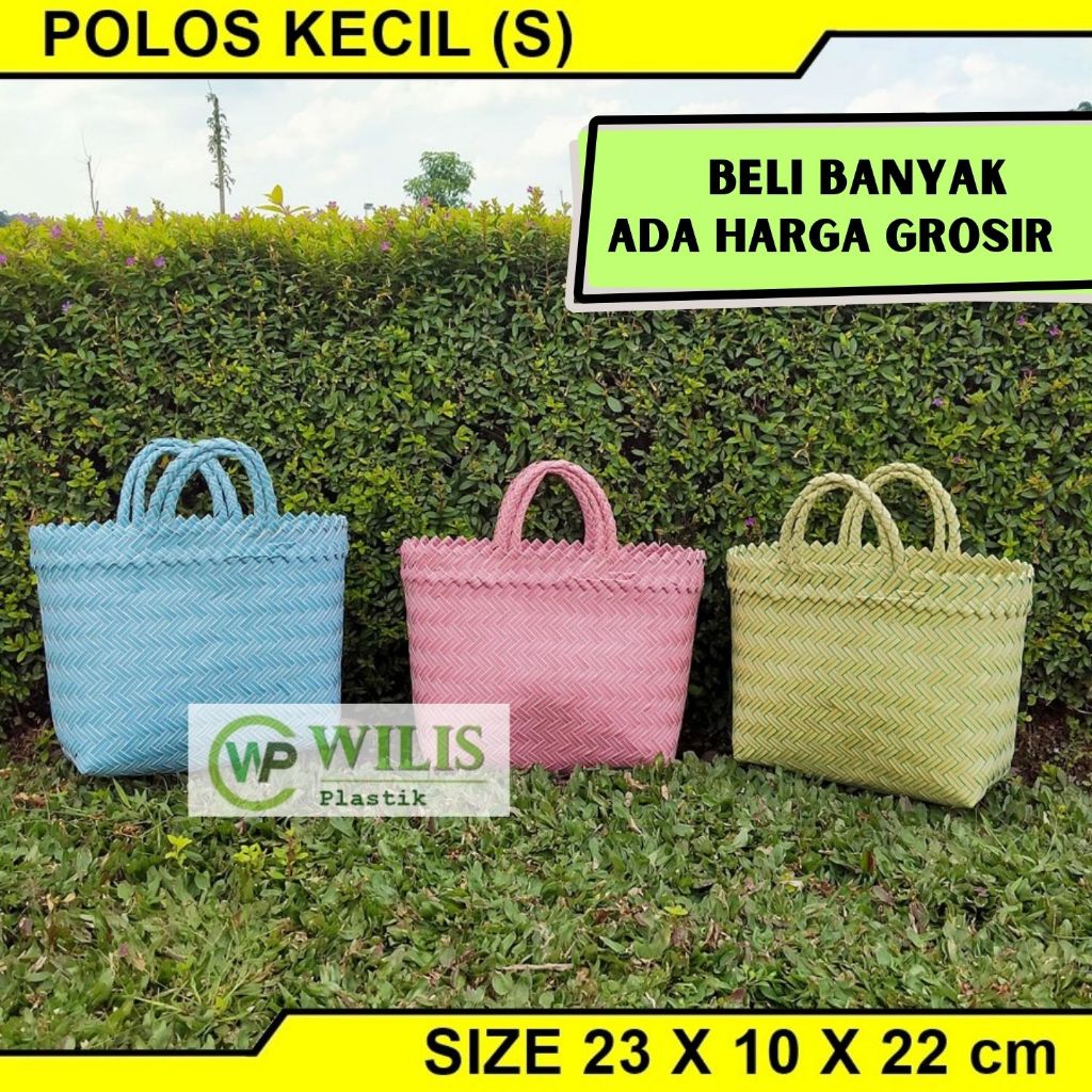 Tas Anyaman Plastik Polos Kecil (S) untuk Souvenir Ulang Tahun Bingkisan Hampers Parcel Hadiah