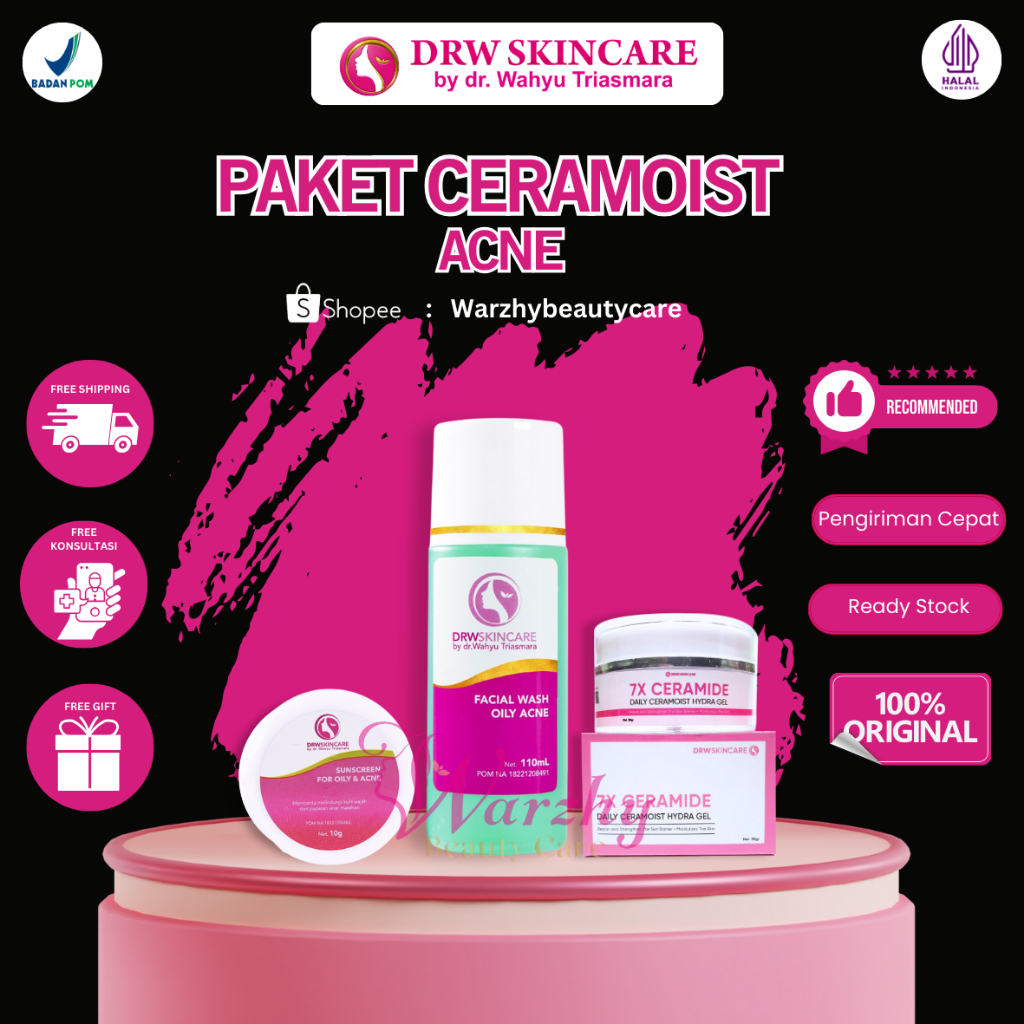 PAKET CERAMOIST ACNE DAN GLOWING DRW SKINCARE