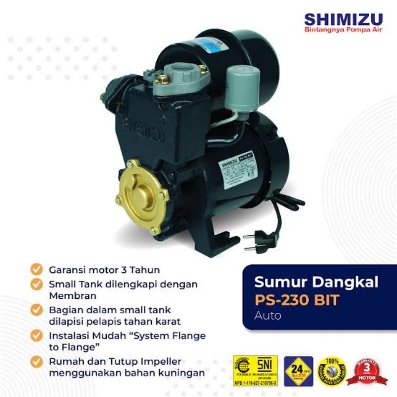 Pompa Air Shimizu Ps-230Bit Water Pump Shimizu PS 230 Bit Pompa Air Otomatis