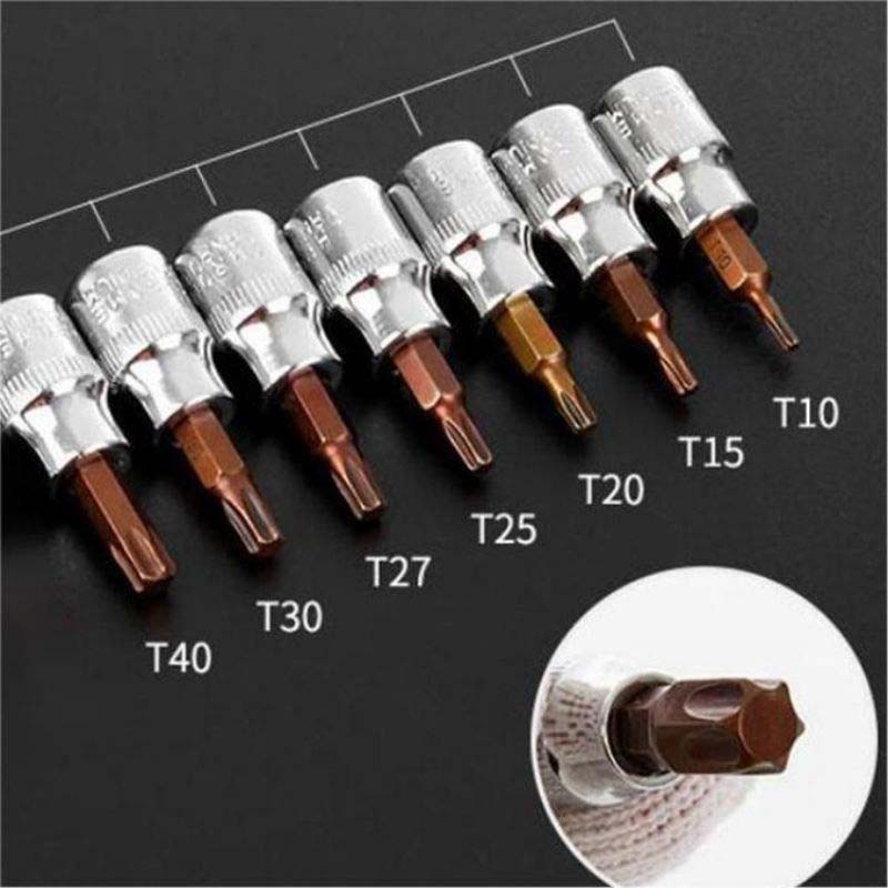 6 Pcs Kunci Shock Bintang Mata Shock Kunci L Set 1/4 Inch Mata Hexagonal Set Universal Hex Bit