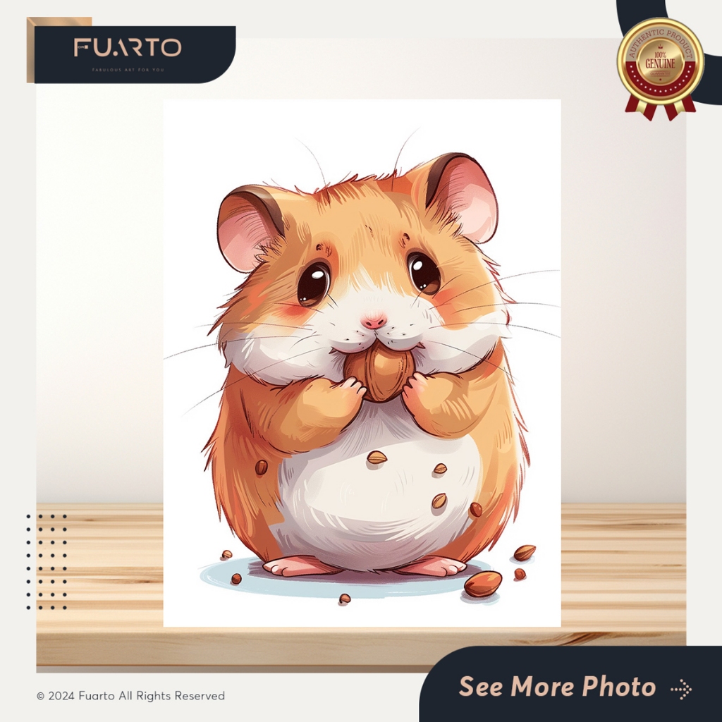 Hiasan Dinding Pajangan Kayu Animal Hamster 30x40 12R| Wall Decor Surabaya