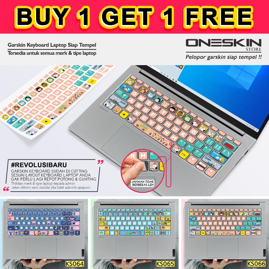 Garskin Stiker Sticker keyboard laptop Huawei gambar custom katalog 66