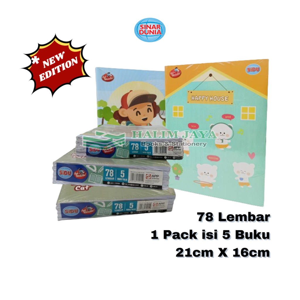 

Buku Tulis | Buku Tulis Sinar Dunia | Buku Tulis SIDU | Buku Tulis SIDU 78 Lembar 1 Pack