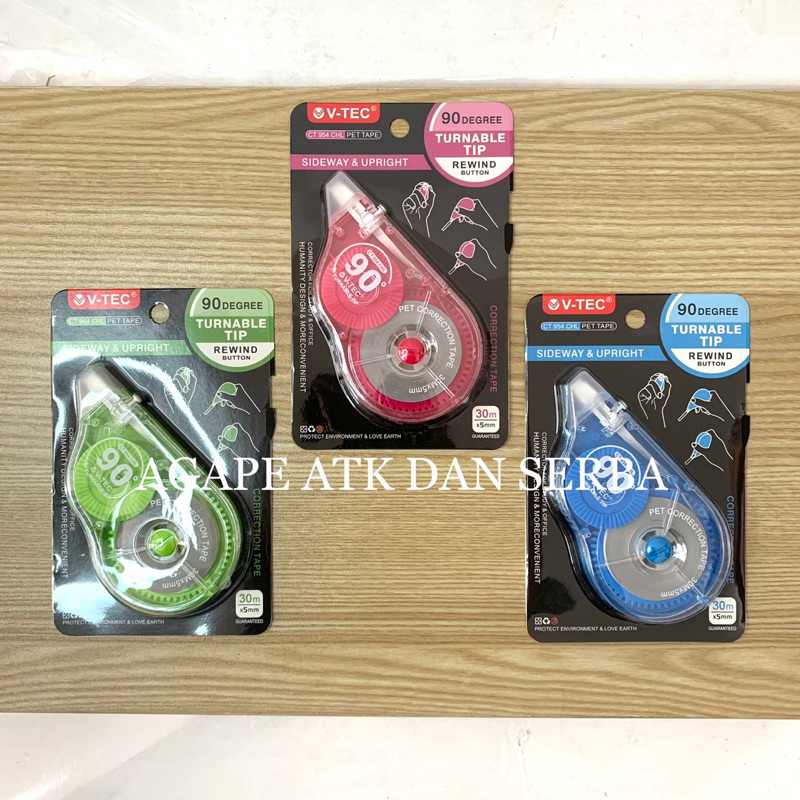 

CORRECTION TAPE / TIPE X MEREK V-TEC CT 954 30M UKURAN 5mm