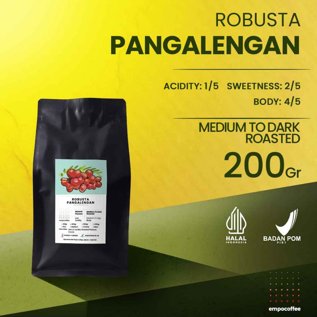 

Empo Coffee Biji Kopi Bubuk Robusta Pangalengan Jawa Barat Java Preanger Coffee Bean Espresso Roast Beans 200 Gram