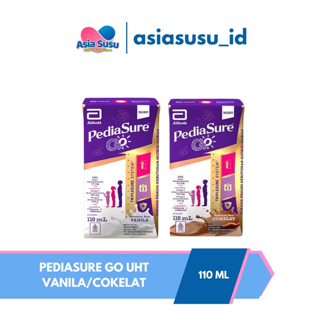 

[GROSIR] PEDIASURE GO UHT VANILA / COKLAT 110ML / SUSU CAIR UHT ANAK 1-10 TAHUN DAYA TAHAN