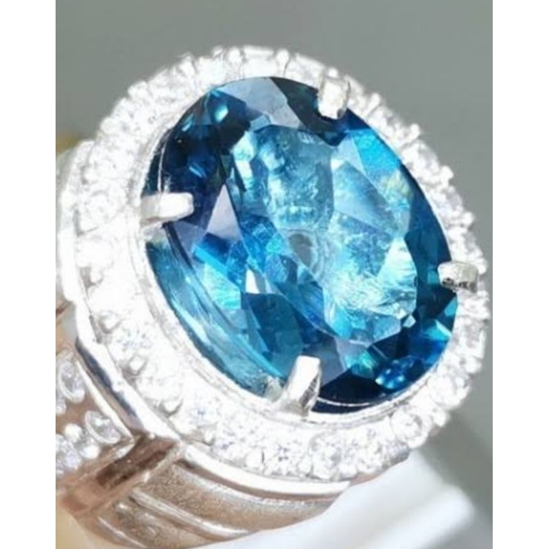 batu permata natural blue topas