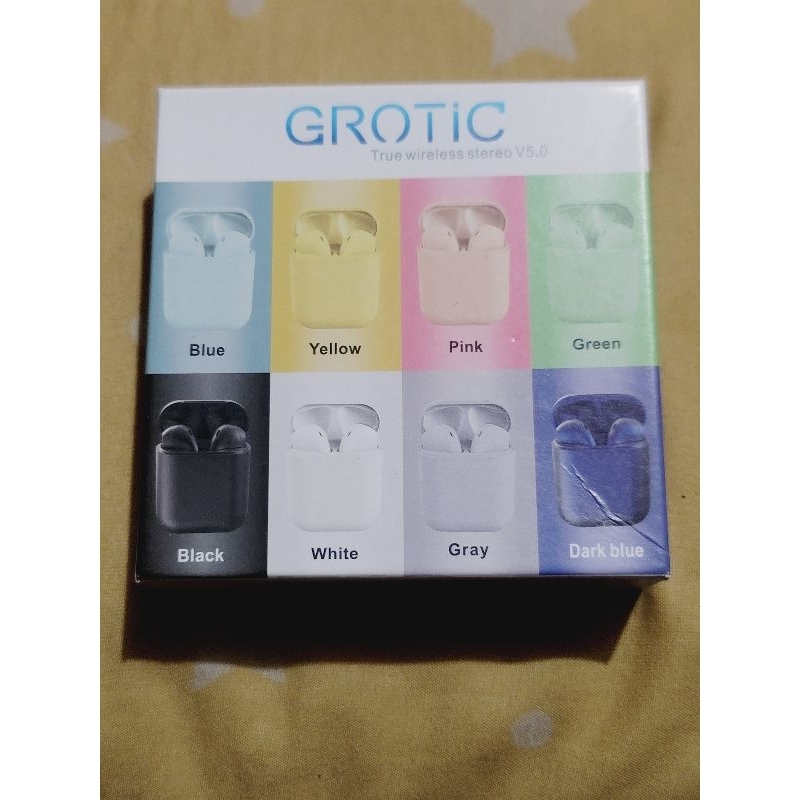 GROTIC TWS i12 HITAM Macaron Headset Bluetooth inpods 12 earphone Telepon Earphones Headphones Inpod