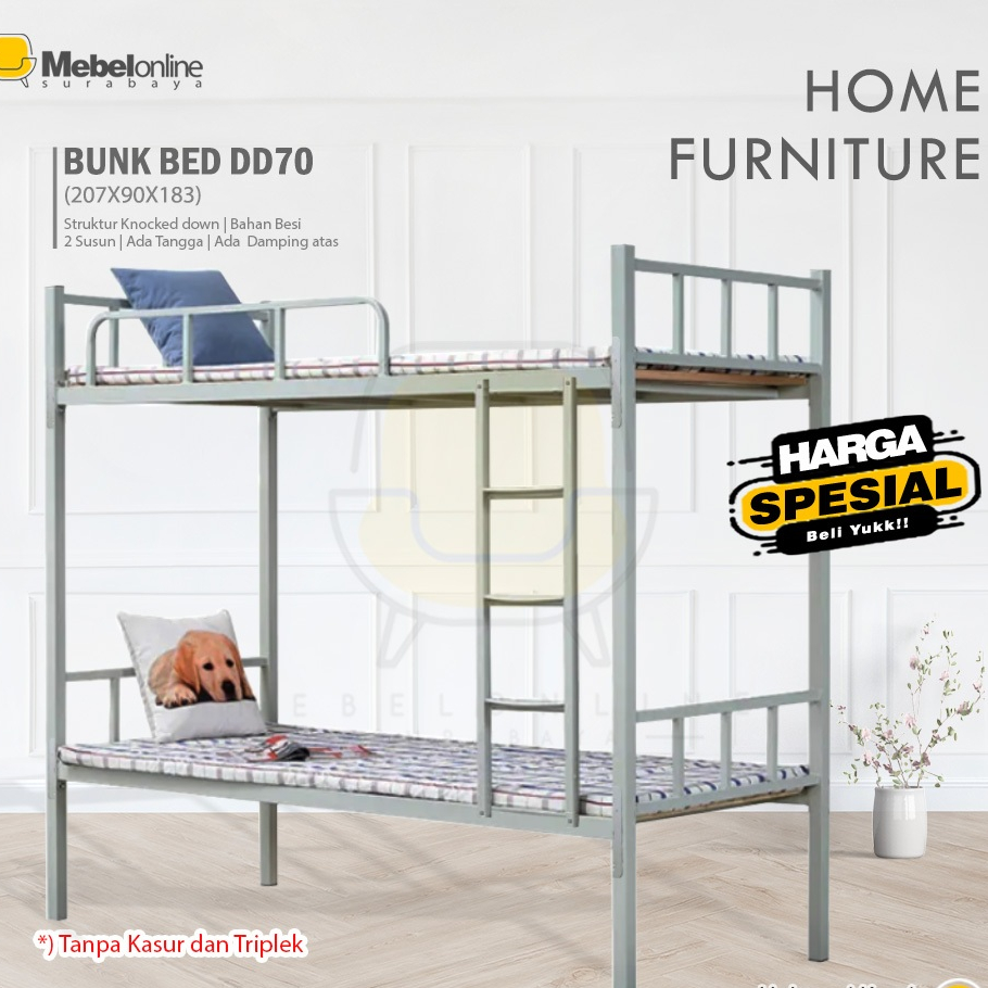Ranjang Susun BunkBed Dipan Susun Besi Best Seller Harga Pabrik