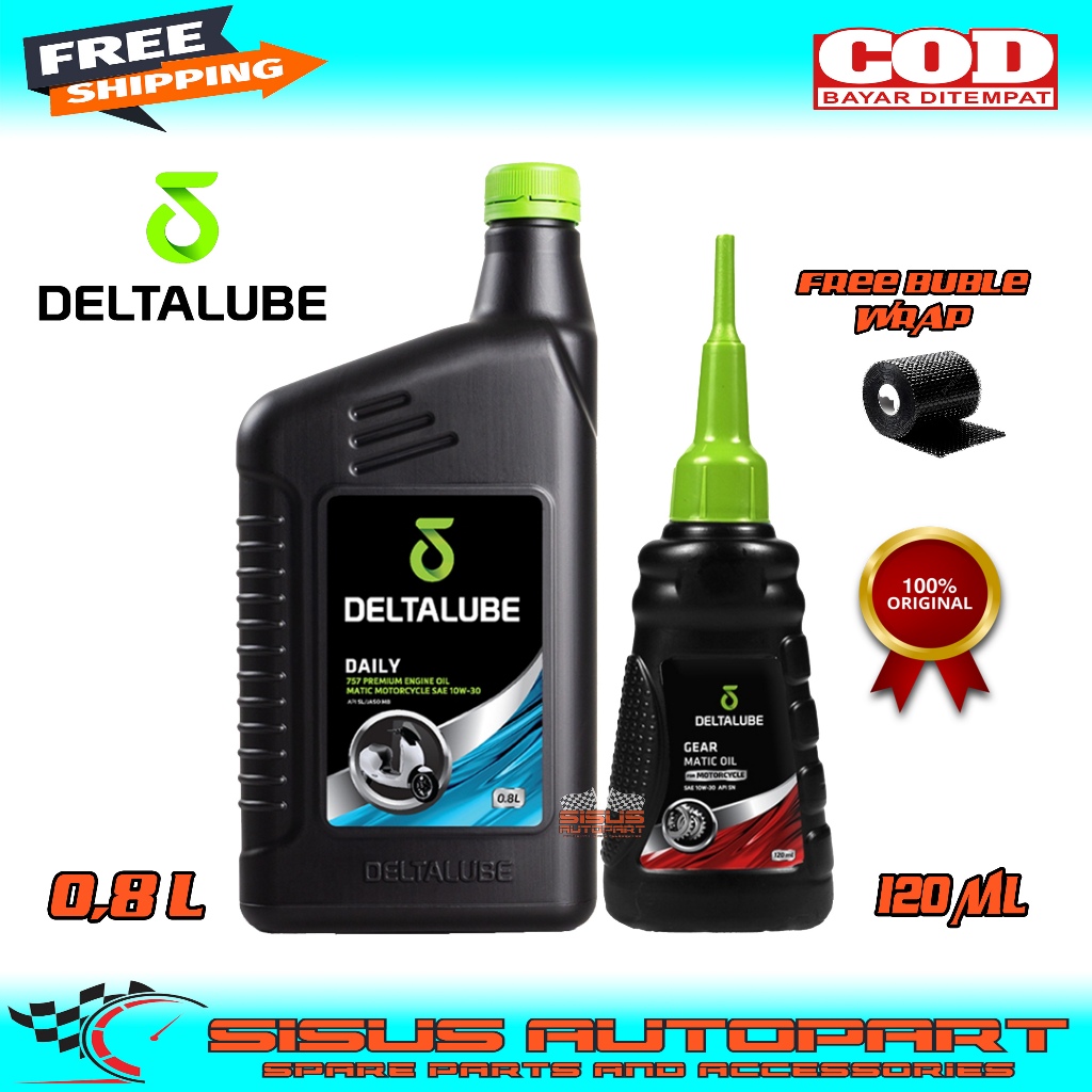 PAKET OLI DELTALUBE MATIC 10W-30 PLUS OLI GARDAN DELTALUBE 120ML / DELTALUBE DAILY 757 10W-30 PLUS G