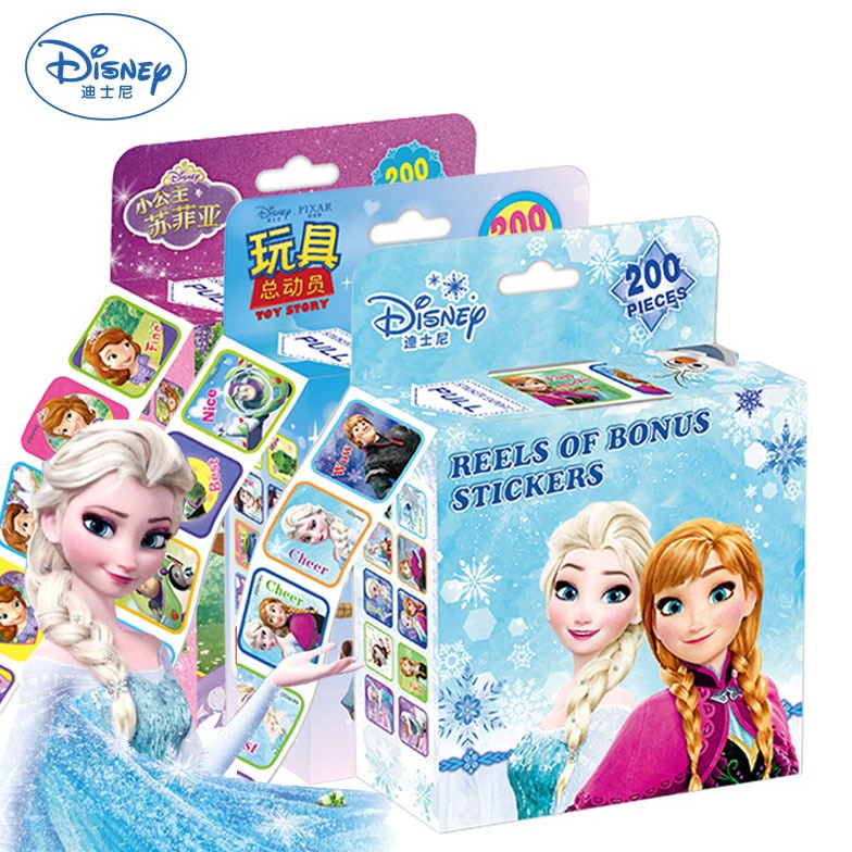 

BOMBASTIS Stiker Roll Tarik Tempelan mainan anakanak disney frozen elsa sofia princess toystory mcqueen cars stickers Bonus anakanak stiker tempel hadiah anak tempel