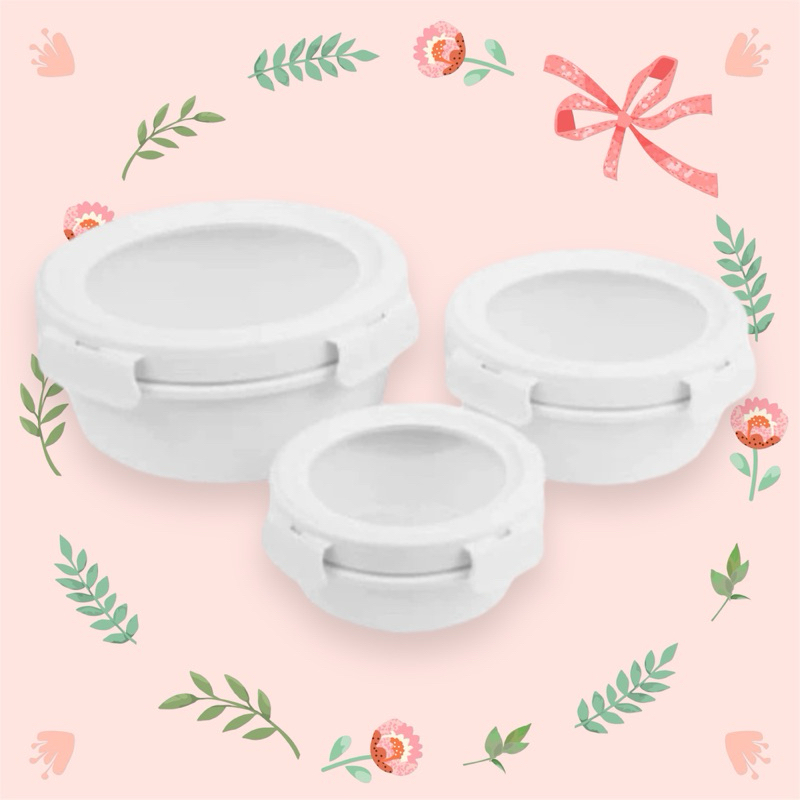 Informa Appetite Set 3pcs Aria Wadah Makanan Round Food Container Kotak Makan Serbaguna