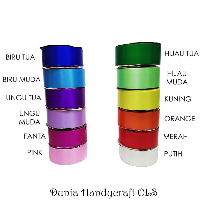 

BERKUALITAS Pita Kado Jepang Polos 15 inch Pita Hias Dekorasi Kerajinan Tangan