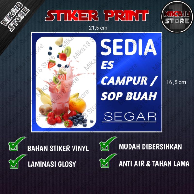 

STIKER WARUNG SEDIA ES CAMPUR ATAU SOP BUAH