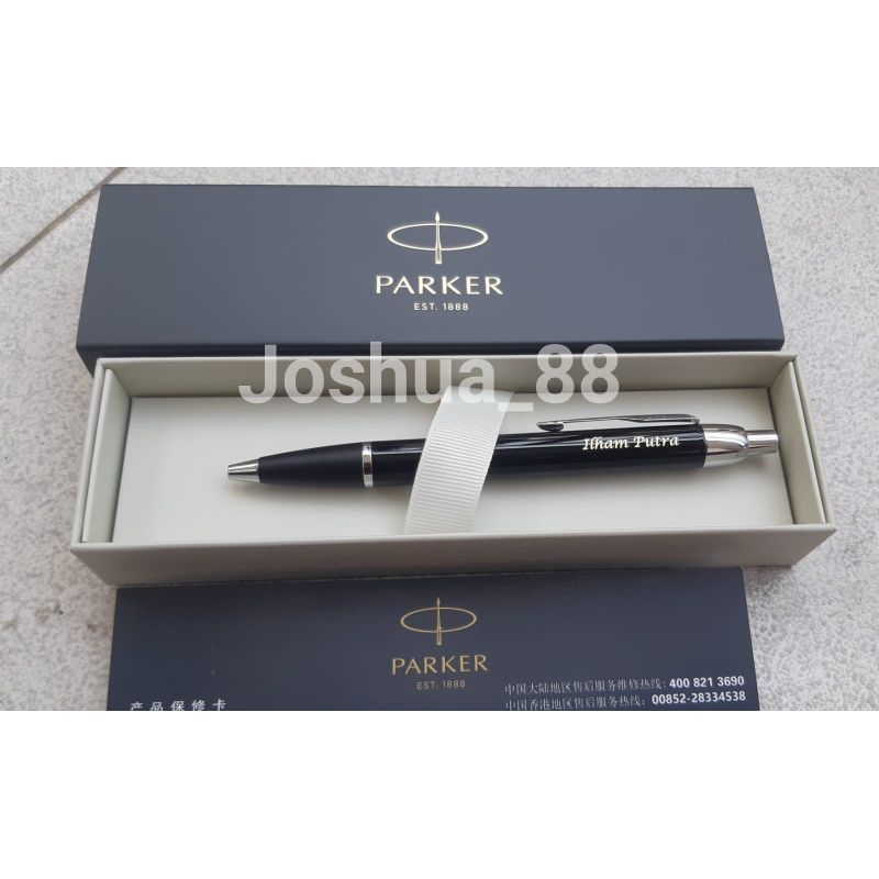 

Pulpen Parker IM Original Black Klip Silver Gratis Ukir Nama/Logo Sendiri