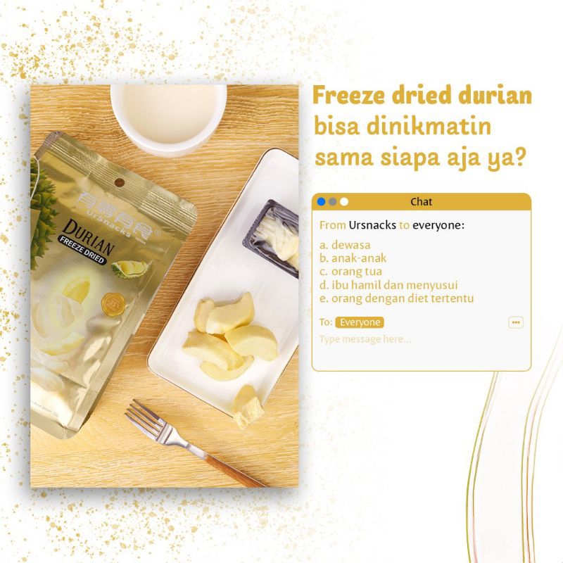 

Ngemil Teros Reborn | Ursnacks Freeze Dried Durian - Snack Keripik Durian Kering
