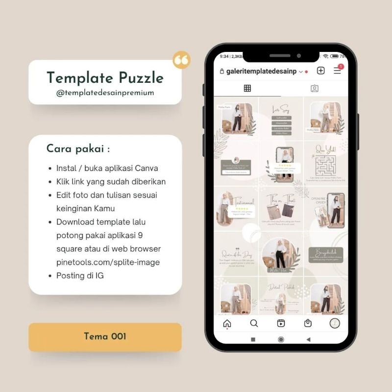 Template Desain Canva Premium Puzzle Feed